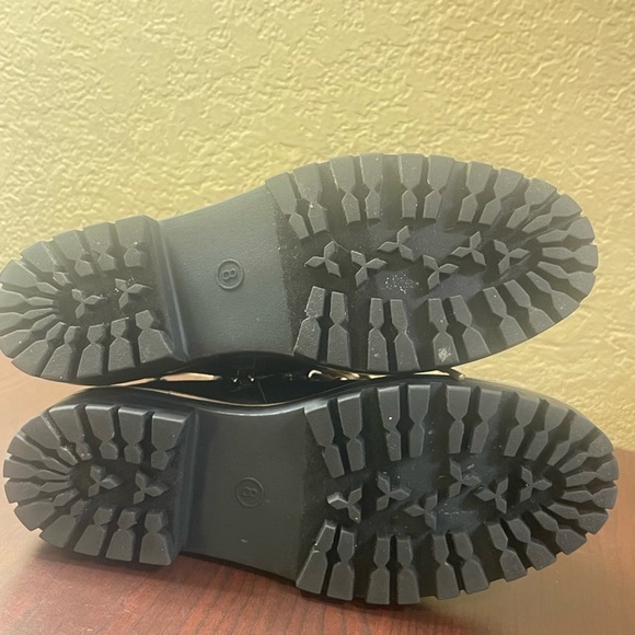 Target Black Combat Moto Boots with Rugged Sole - Picture 12 of 14